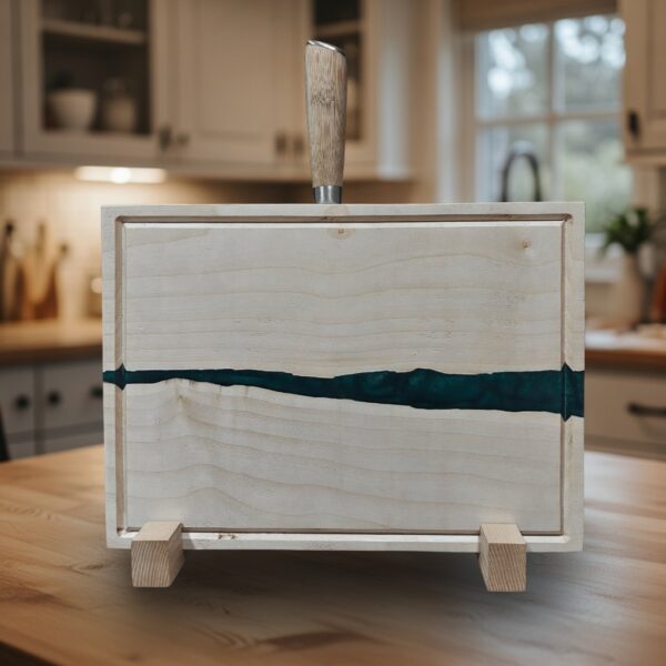 Juharfa Késtartó/Vágódeszka/Tálaló - zöld